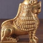 Brass Tibetan Snow Lion Showpiece - Symbol of Strength and Protection